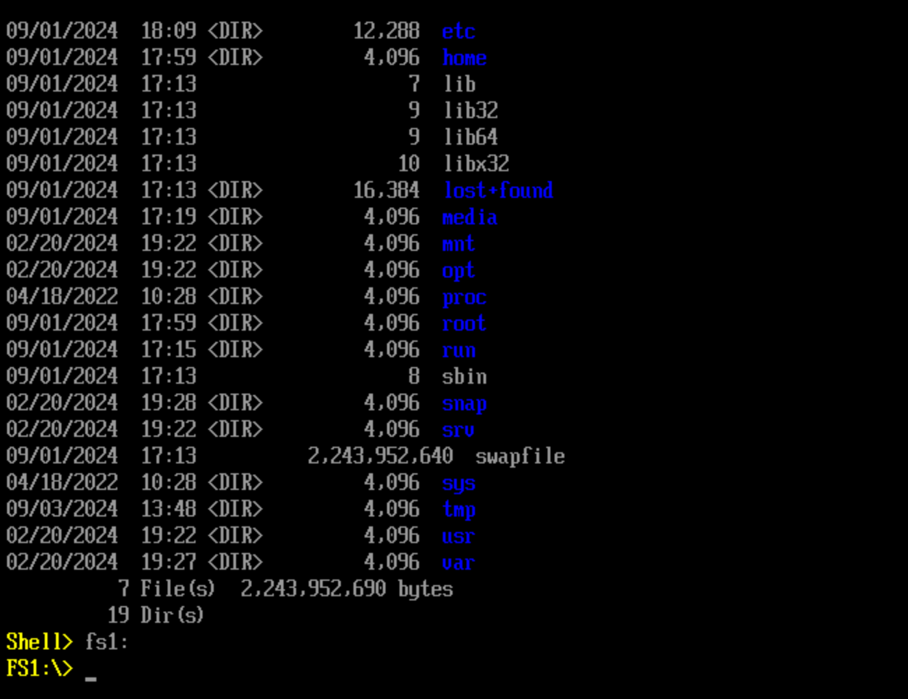 Change file-system in UEFI Shell